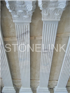 Slco-004,Hand Carved White Marble Column