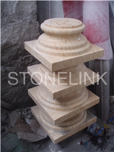 Slco-009,Hand Carved Beige Marble Stone Column and Pillar