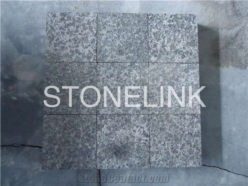 Slcu-011, G684 Granite Paver, Black Granite Cube, 10*10*3cm, Top Natural Split