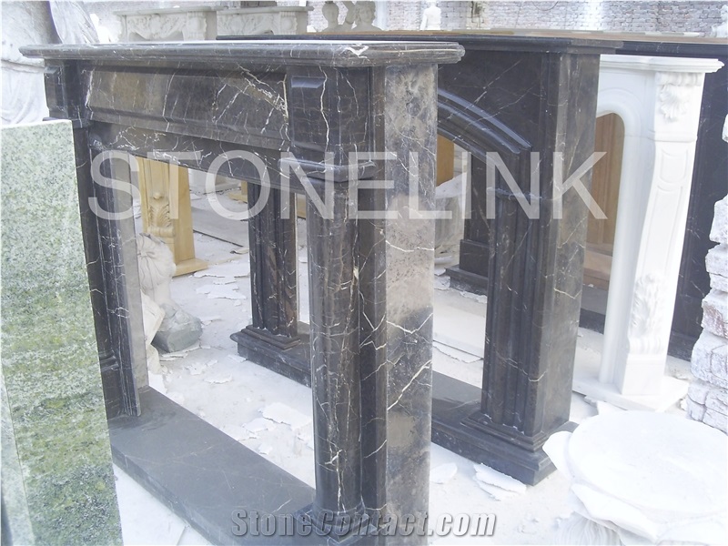 Slfi 065 Stone Fireplace Marble Fireplace Mantel White Color