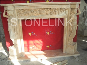 Slfi-068- Stone Fireplace -Marble Fireplace Mantel-White Color-Indoor Decoration