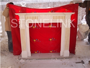 Slfi-070- Stone Fireplace -Marble Fireplace Mantel-White Color-Indoor Decoration