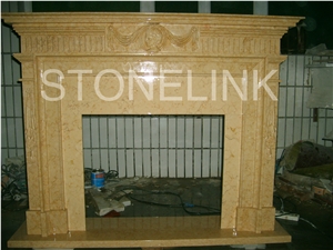 Slfi-072- Stone Fireplace -Marble Fireplace Mantel-Beige Color-Indoor Decoration
