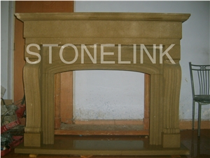 Slfi-074- Stone Fireplace -Marble Fireplace Mantel-Brown Color-Indoor Decoration