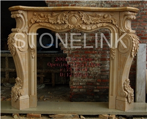 Slfi-087- Stone Fireplace -Marble Fireplace Mantel-Brown Color-Indoor Decoration