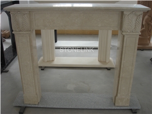 Slfi-093, Beige Marble Fireplace, Marble Fireplace Mantel, Beige Color Indoor Decoration