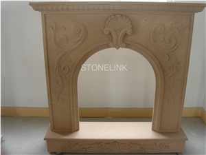Slfi-100- Stone Fireplace -Marble Fireplace Mantel-Brown Color-Indoor Decoration