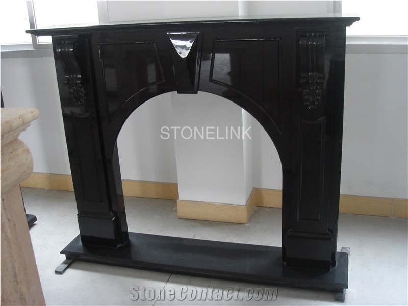 Slfi-101- Stone Fireplace -Marble Fireplace Mantel-Black Color-Indoor Decoration