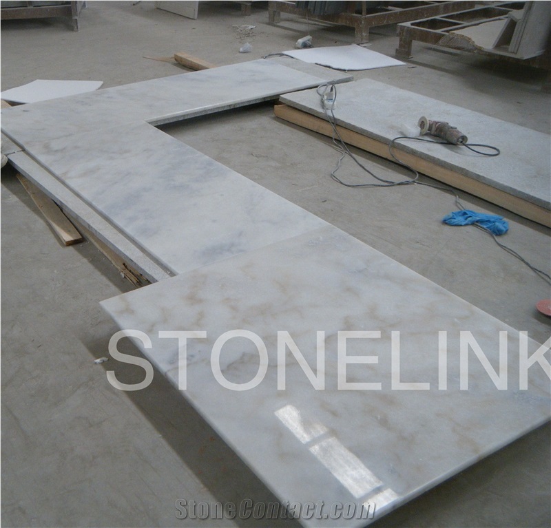 Slki-006, China Guangxi White Marble Kitchen Countertops
