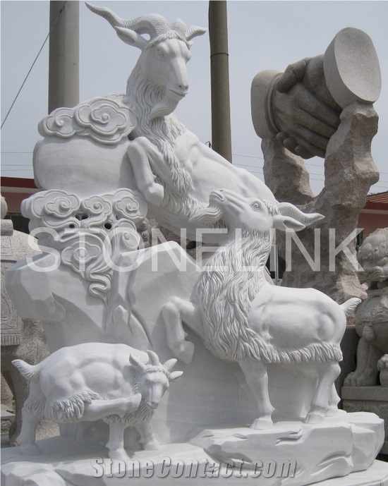 Slsc-009-Stone China White Marble Statue-Stone Carving Product-Stone Sculpture-Statues(Animal Statue)