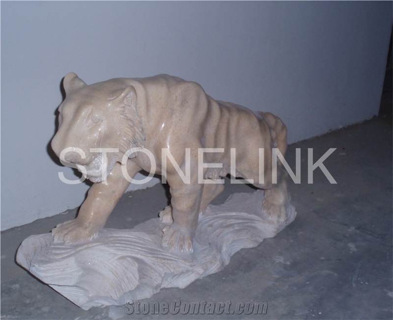 Slsc-013-Stone Statue-China Beige Marble Carving Product-Stone Sculpture-Statues(Animal Statue)