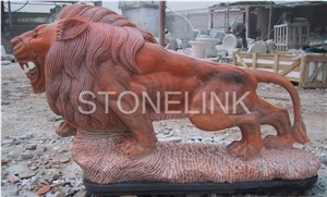 Slsc-016-Stone Statue-China Red Marble Carving Product-Stone Sculpture-Statues(Animal Statue)