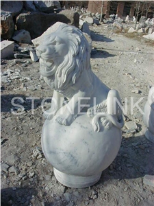 Slsc-036-China White Marble Statue-Stone Carving Product-Stone Sculpture-Statues(Animal Statue)