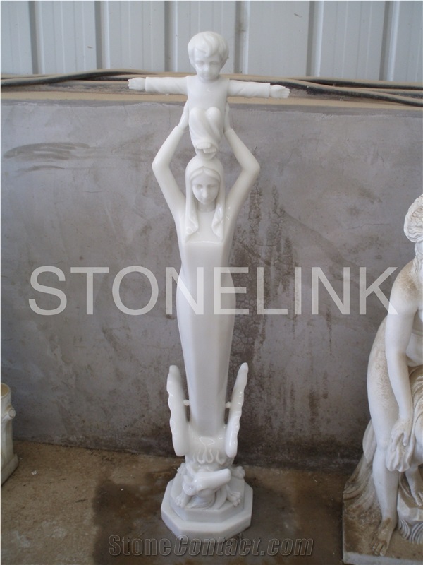 Slsc-037-China White Marble Statue-Stone Carving Product-Stone Sculpture-Statues(Figure Statue)