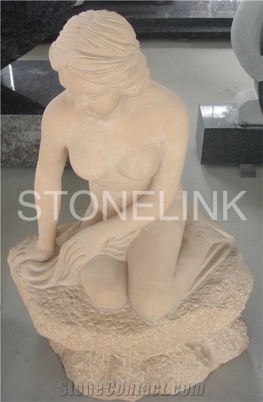 Slsc-052-China Beige Marble Statue-Stone Carving Product-Stone Sculpture-Statues(Figure Statue)