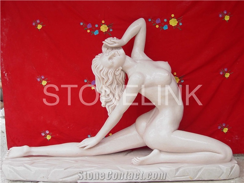 Slsc-054-China White Marble Statue-Stone Carving Product-Stone Sculpture-Statues(Figure Statue)