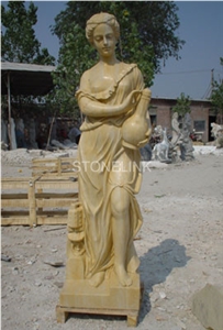 Slsc-061, Yellow Marble Stone Statue, Stone Carving Product, Stone Sculpture, Statues(Figure Statue)