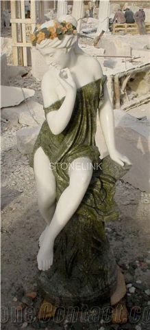 Slsc-069, Green Marble Stone Statue, Stone Carving Product, Stone Sculpture, Statues(Figure Statue)