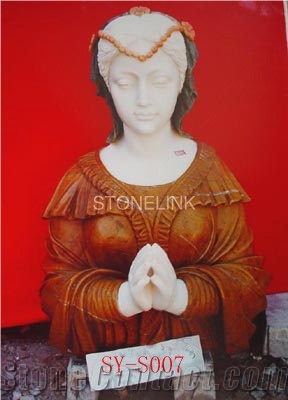 Slsc-073, Marble Statue, Stone Carving Product, Stone Sculpture, Head Statues(Figure Statue)