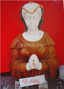 Slsc-073, Marble Statue, Stone Carving Product, Stone Sculpture, Head Statues(Figure Statue)