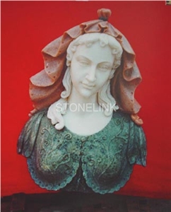 Slsc-075, Marble Stone Statue, Stone Carving Product, Stone Sculpture, Head Statues(Figure Statue)