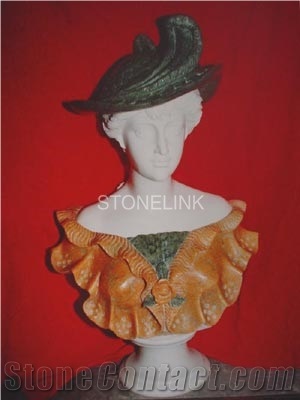 Slsc-076, Marble Head Statue, Stone Carving Product, Stone Sculpture, Statues(Figure Statue)