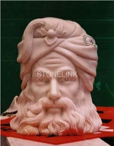 Slsc-094, Beige Marble Head Statue, Stone Carving Product, Stone Sculpture, Statues(Figure Statue)