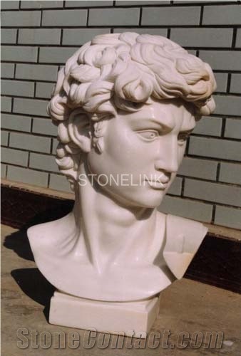 Slsc-095, Beige Marble Head Statue, Stone Carving Product, Stone Sculpture, Statues(Figure Statue)