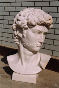 Slsc-095, Beige Marble Head Statue, Stone Carving Product, Stone Sculpture, Statues(Figure Statue)