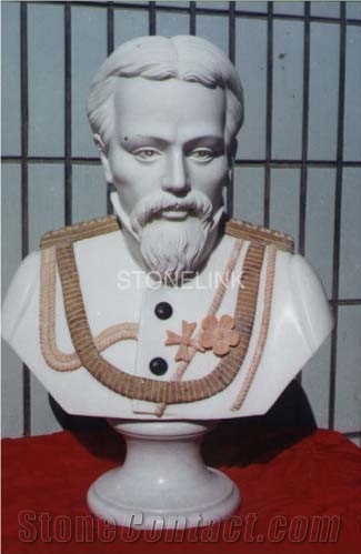 Slsc-096, White Marble Head Statue, Stone Carving Product, Stone Sculpture, Statues(Figure Statue)