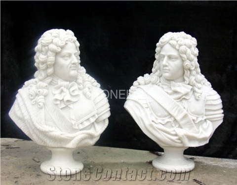 Slsc-099, White Marble Stone Head Statue, Stone Carving Product, Stone Sculpture, Statues(Figure Statue)
