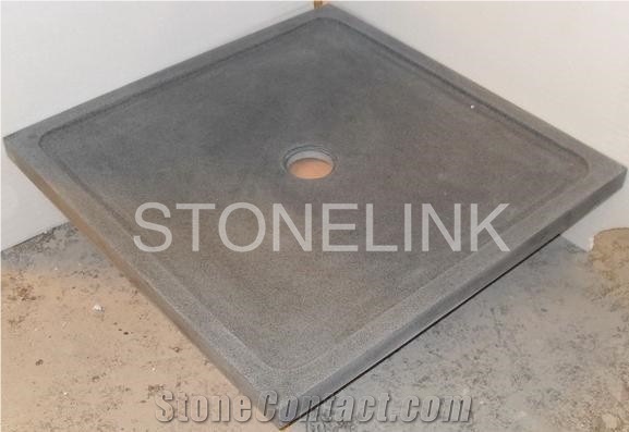 Slsh-002, Honed Black Granite Shower Tray, Square Shower Tray
