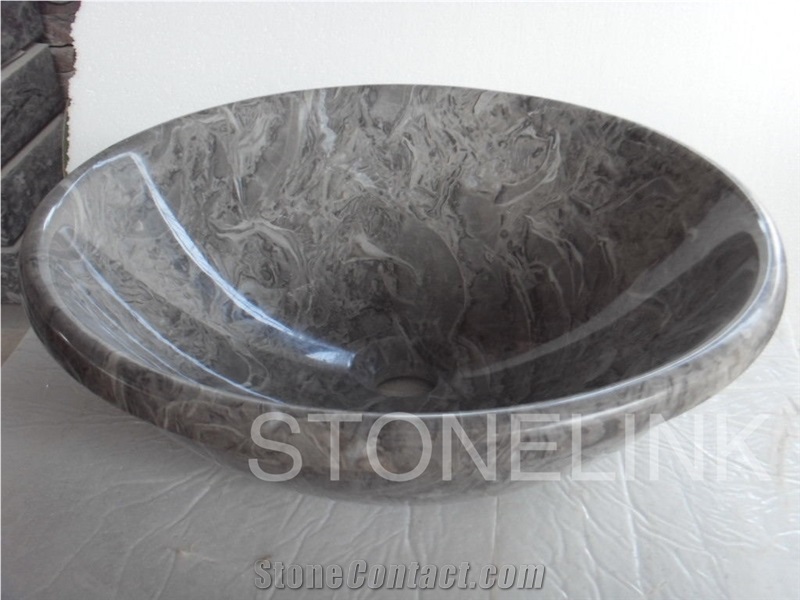 Slsi-134, Grey Marble Basin&Sink, Countertop Basin, French Vanilla Grey Marble Sinks & Basins