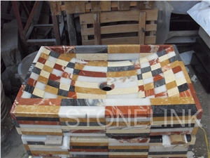 Slsi-194, Multicolor Mosaic Rectangle Basin & Sink