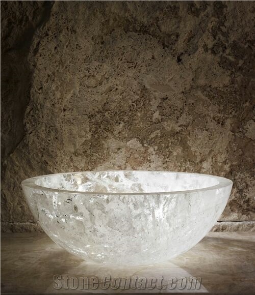 Semi Precious and Mother Of Pearl Gemstone Crystal Round Sinks