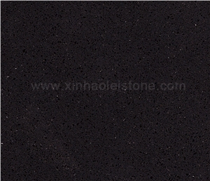 B801 Pure Black Quartz Stone Tiles & Slabs for Countertops, Walling, Flooring