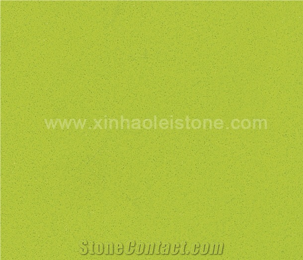 B804 Pure Green Quartz Stone Tiles & Slabs for Countertops, Walling, Flooring