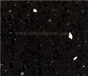 Crystal Black Quartz Stone Tiles & Slabs, A805 Crystal Black Quartz, China Engineered Crystal Black Quartz