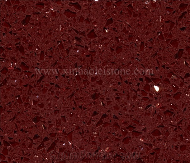 Crystal Dark Red Quartz Stone Tiles & Slabs, A816 Crystal Dark Red Quartz, China Engineered Crystal Dark Red Quartz