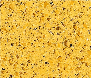 Crystal Yellow Quartz Stone Tiles & Slabs, A802 Crystal Yellow Quartz, China Engineered Crystal Yellow Quartz