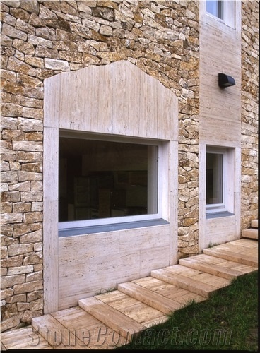 Travertin Mediterran Beige Stone Building & Walling, Wall Cladding, Veneer Stone
