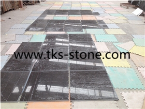 China Grey Marquina Marble Tiles & Slabs