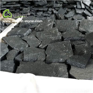 G654 Sesame Black Padang Dark Granite L Shape Whole Body Irregular Wall Corner Stone