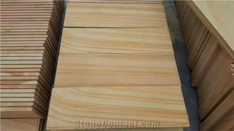 China Yellow Sandstone Tiles &Slabs for Building Wall Cladding