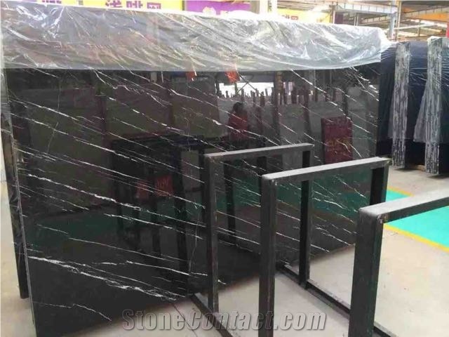 Black Marquina Slabs & Tiles,Chinese Black Marble