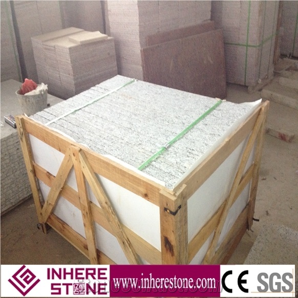 Cheap Chinese Spray White Granite Tiles & Slabs, Sea Wave Granite with Bushhammer