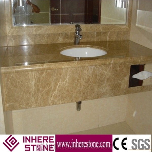 China Emperador Light Marble Slab for Kitchen Countertop