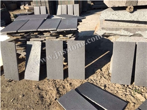 Hainan Grey Basalt Tiles, Lava Stone Honed Tiles, Hainan Moon Surface Basalt Interior and Exterior Walling or Flooring Honed Tiles