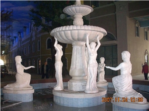 Carrara Marble Garden Fountains, Chinese White Marble Sculptured Fountains