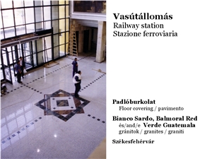 Marble and Granite Waterjet Floor Application, Bianco Sardo Granite Medallion Italy